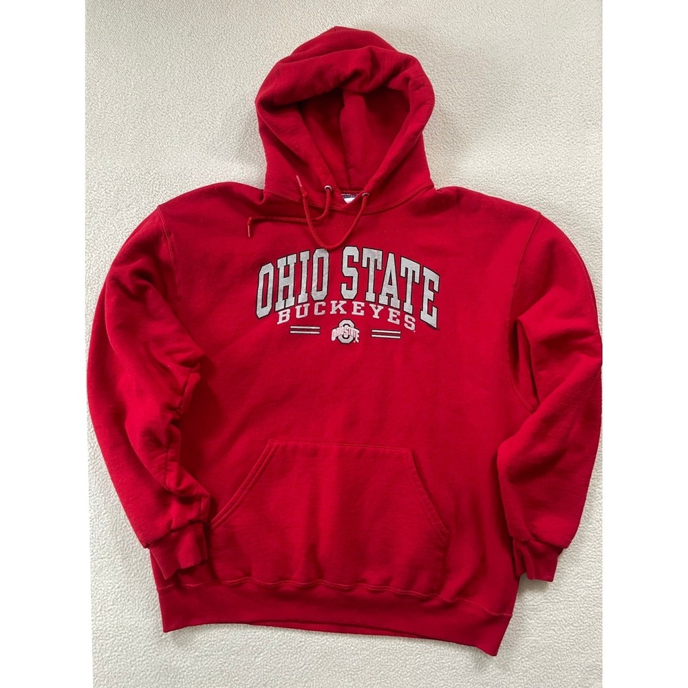 Jerzees‎ Mens XL Hoodie Red Ohio State Buckeyes NuBlend Pullover Sweatshirt